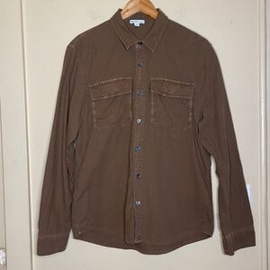 James Perse Brown Button-Up Shirt